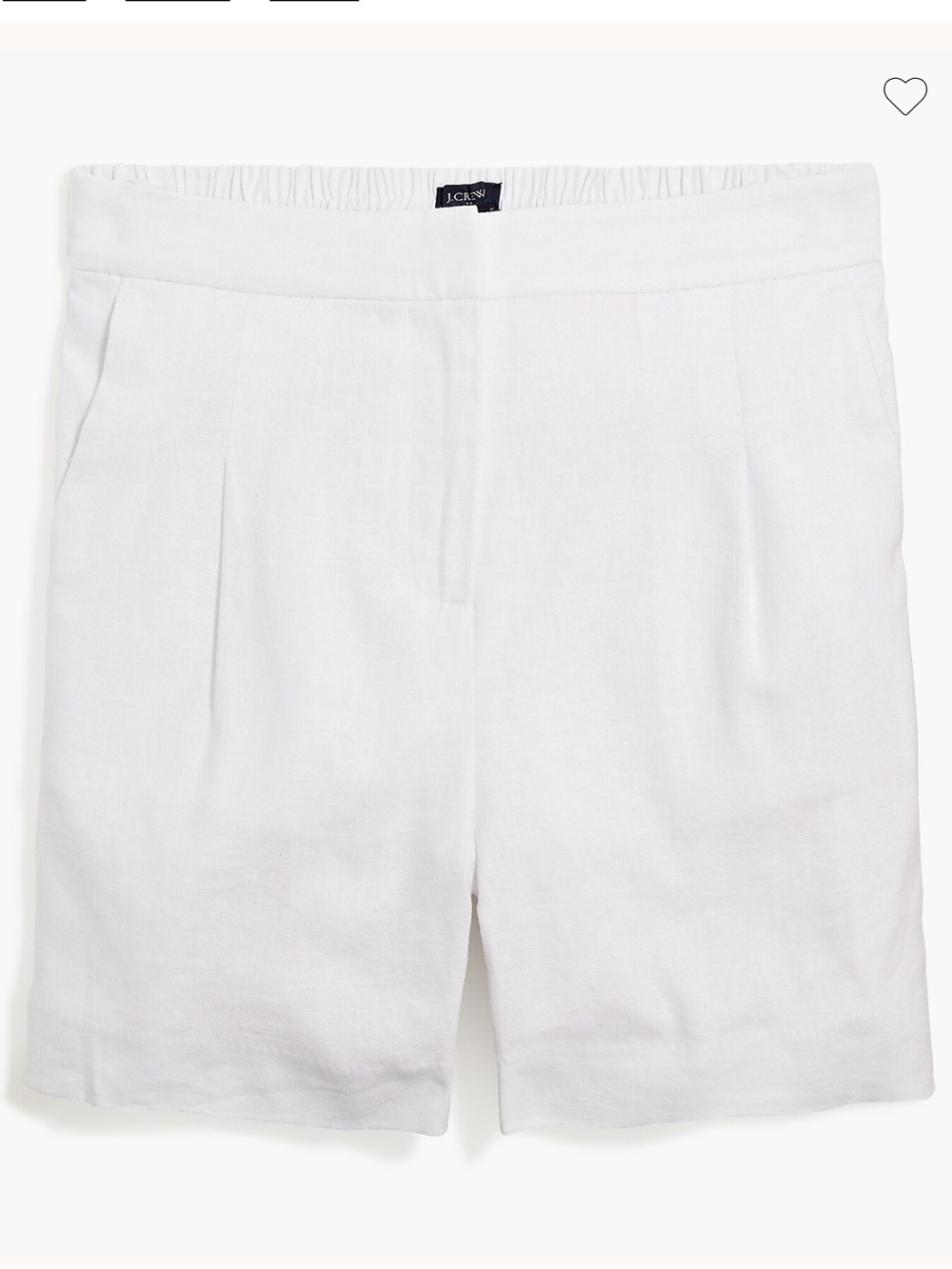 NWT J. Crew White Linen-Blend Pleated Women's Shorts